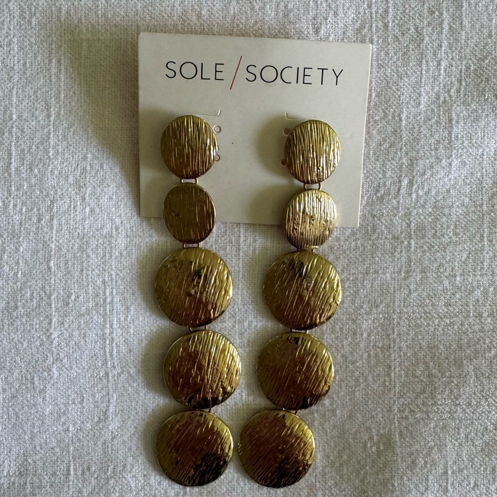 Sole society gold dangle earrings